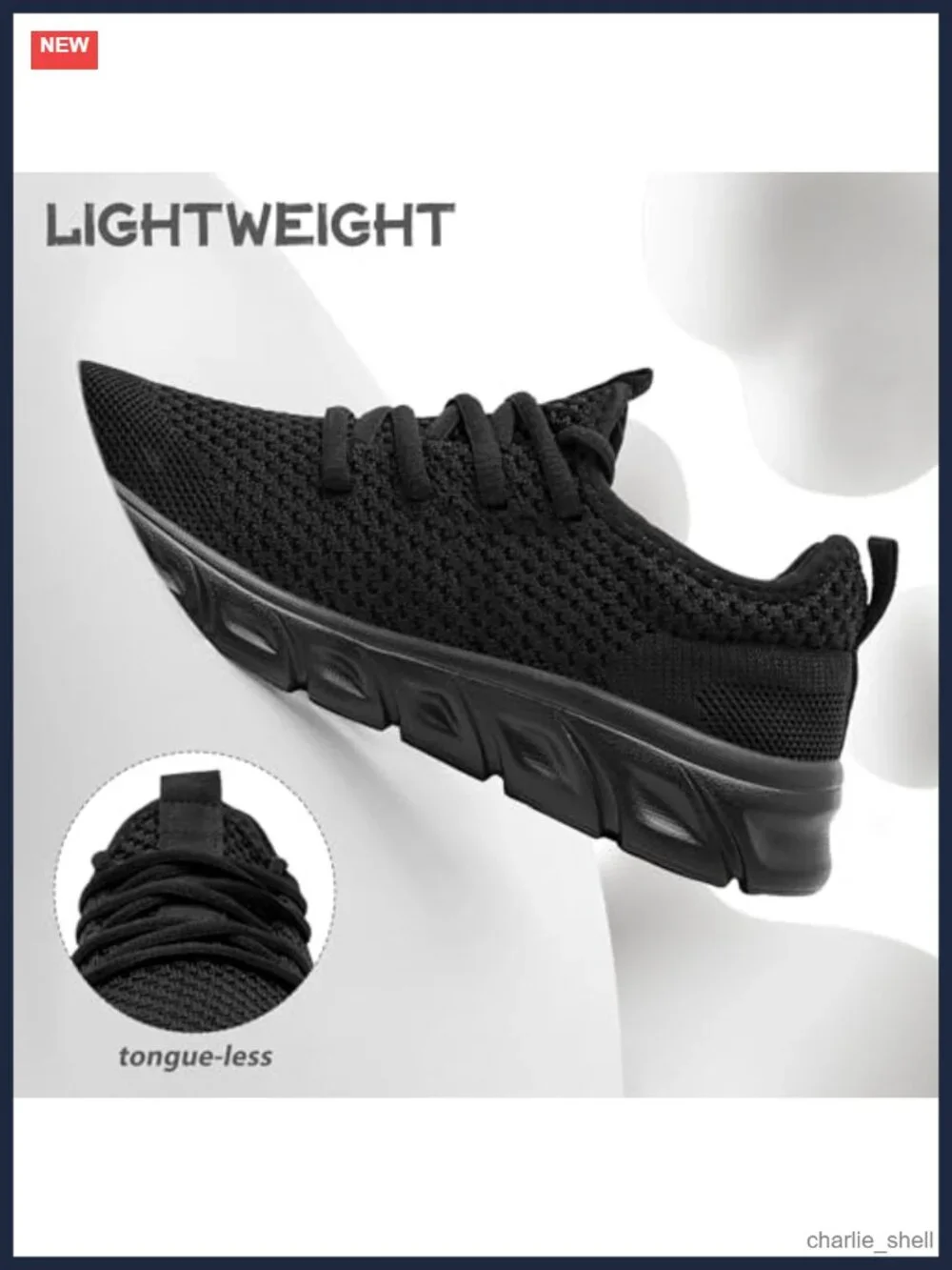 Running Shoes Breathable Mesh Lace-Up Non-Slip EVA Sole Sneakers